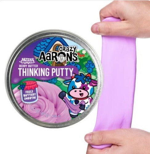 Crazy Aaron's Thinking Putty Better Butter Berry, 4'' Full Size Tin