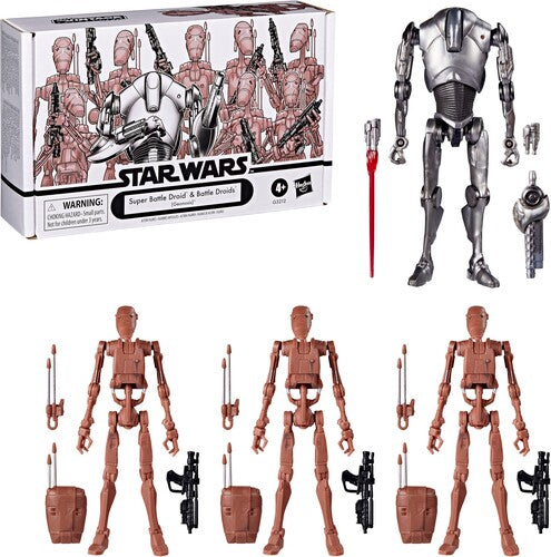 Star Wars: Attack of the Clones - Vintage Collection - Super Battle Droid & Battle Droids (Geonosis) Action Figure 4-Pack