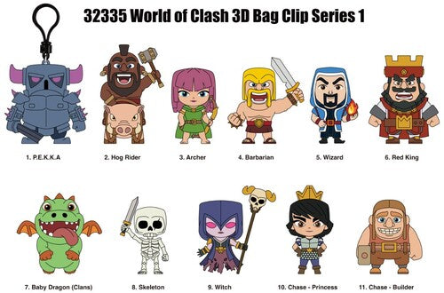 World of Clash 3D Bag Clip Series 1 24ct PDQ Display
