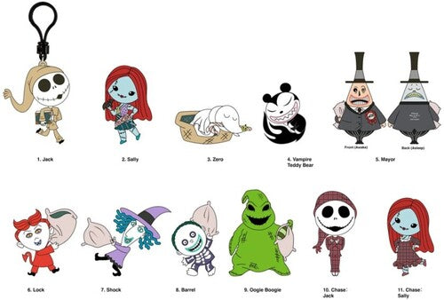 Nightmare Before Christmas 3D Foam Bag Clip Series 11 24ct PDQ Display