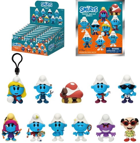 Smurfs 3D Foam Bag Clip Series 3 24ct PDQ Display