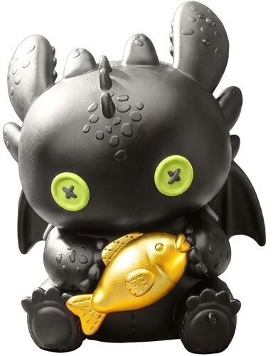 How To Train Your Dragon Cuddly Doll Series Palm Size Vinyl Functional Toothless Figurine (Gold Ver)