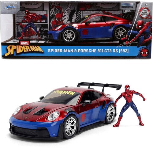1:24 Hwr Porsche 911 Gt3 Rs With Spider-man Figure