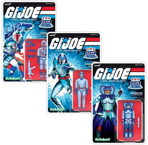 G.I. JOE REACTION+ FIGURES - 3 PK - COBRA (GLOW PATROL - BLUE)