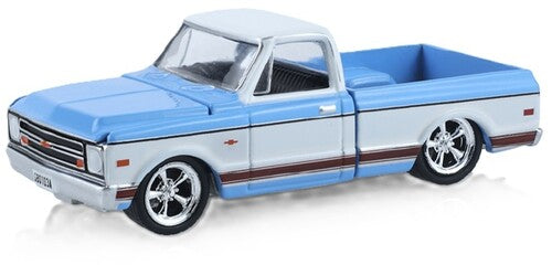 GreenLight Collectibles - 1:64 Chevrolet C10 Azure Blue & White Lowrider Die-Cast Truck
