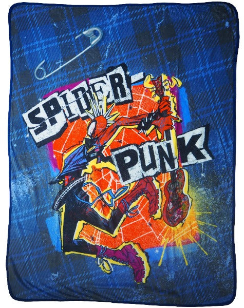 Spider-Man Spider-Punk Plaid Blanket