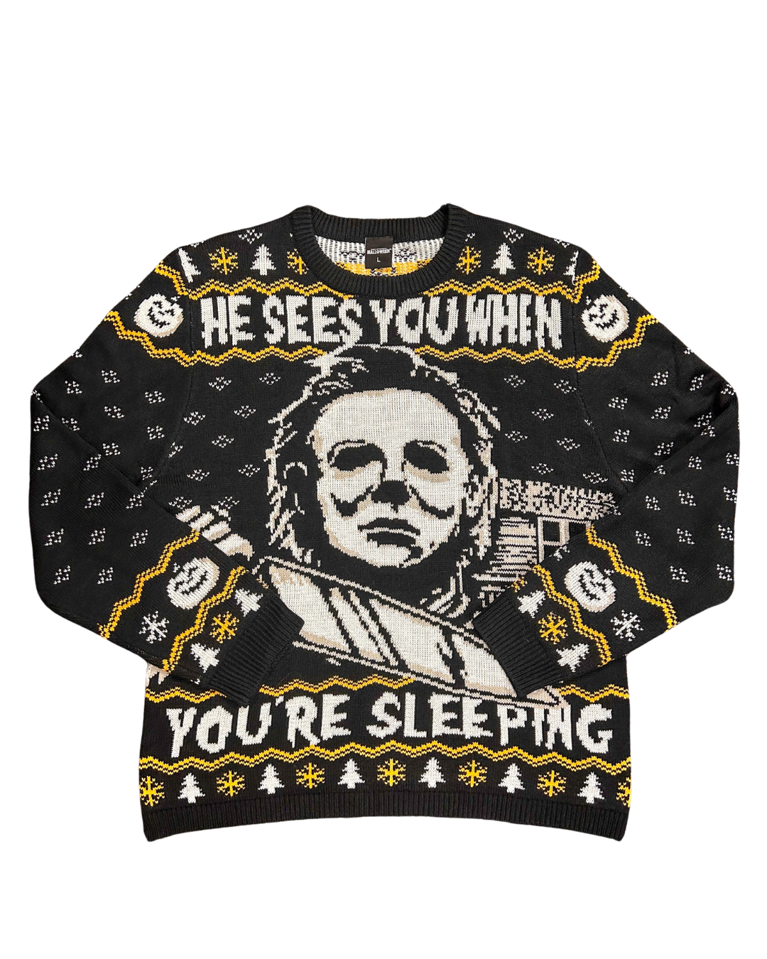 Michael Myers He Sees You When You're Sleeping Holiday Sweater