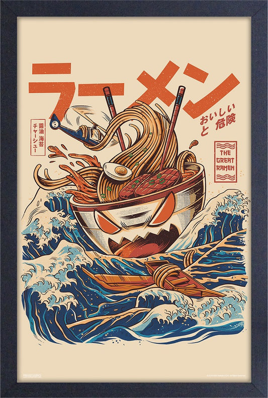 Great Wave Off Kanagawa Ramen Wall Art 11" x 17"