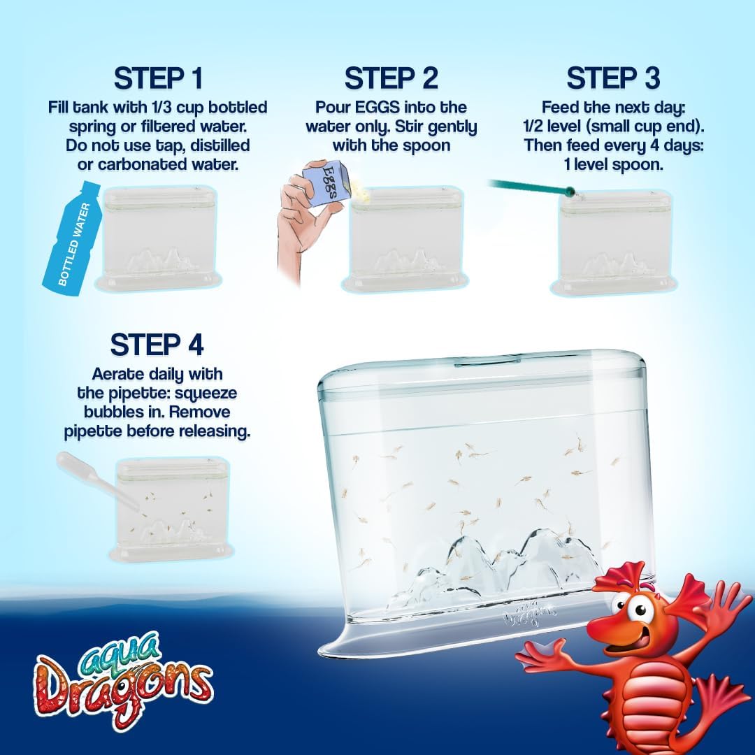 World’s Smallest Aqua Dragons, Live Aquatic Pets Hatch & Grow Miniature Science Kit