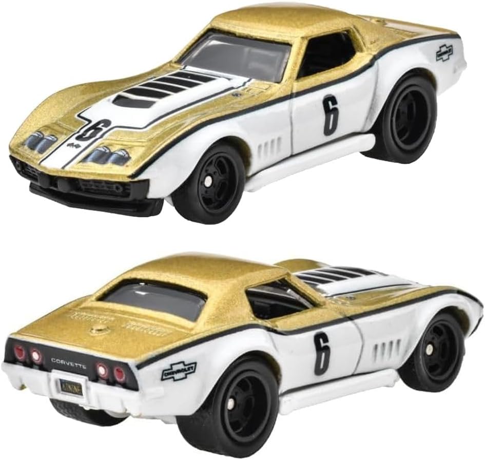Hot Wheels HRR80 Premium 2 Pack '69 COPO Corvette/Custom Corvette Stingray Coupe Vehicle Toy Mini Car
