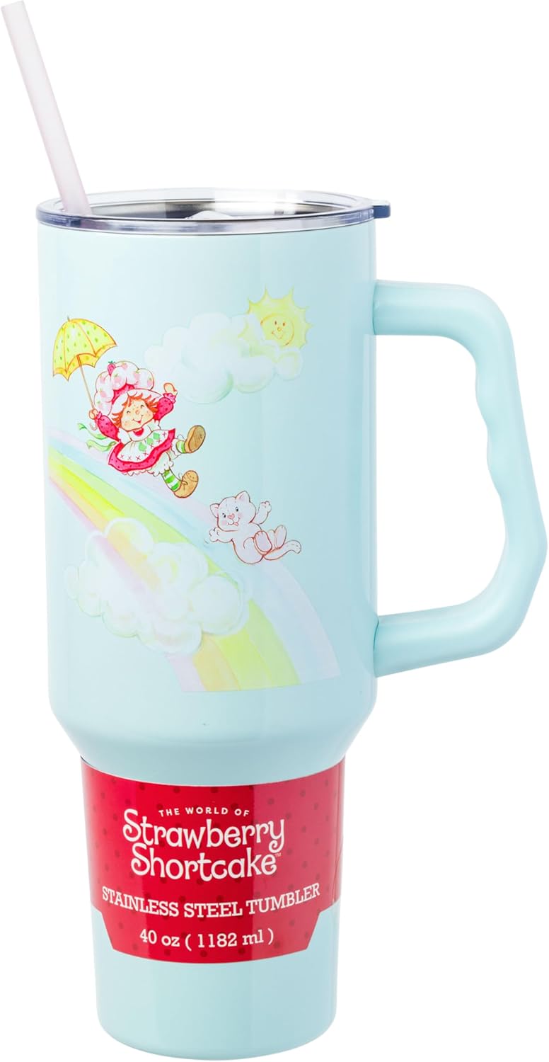 Strawberry Shortcake and Custard Stainless Steel Tumbler with Handle