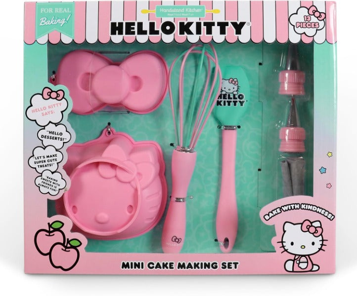 Handstand Kitchen Hello Kitty Cake Baking Set with Kitty Face and Bow Mini Cake Molds