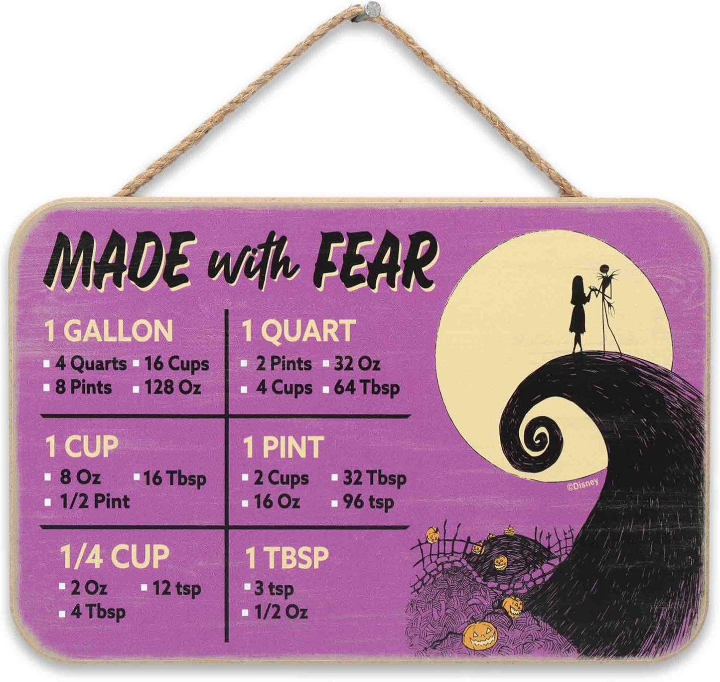 Disney The Nightmare Before Christmas Hanging Wood Measuring Sign