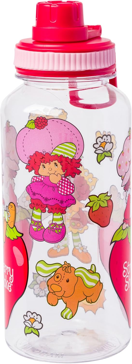 Strawberry Shortcake Strawberry Sitting 32oz Twist Spout Plastic Bottle and Sticker Set