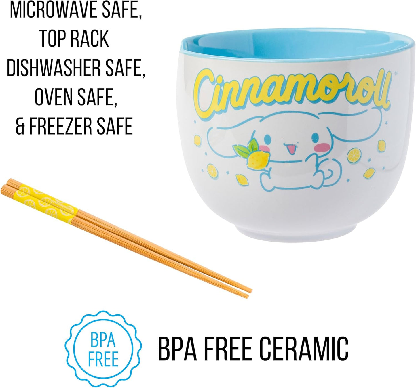 Sanrio Hello Kitty and Friends Cinnamoroll Lemons Ceramic Ramen Bowl