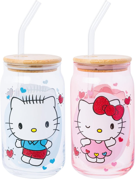 Sanrio Hello Kitty and Friends Glass Jar Tumbler 2-Pack
