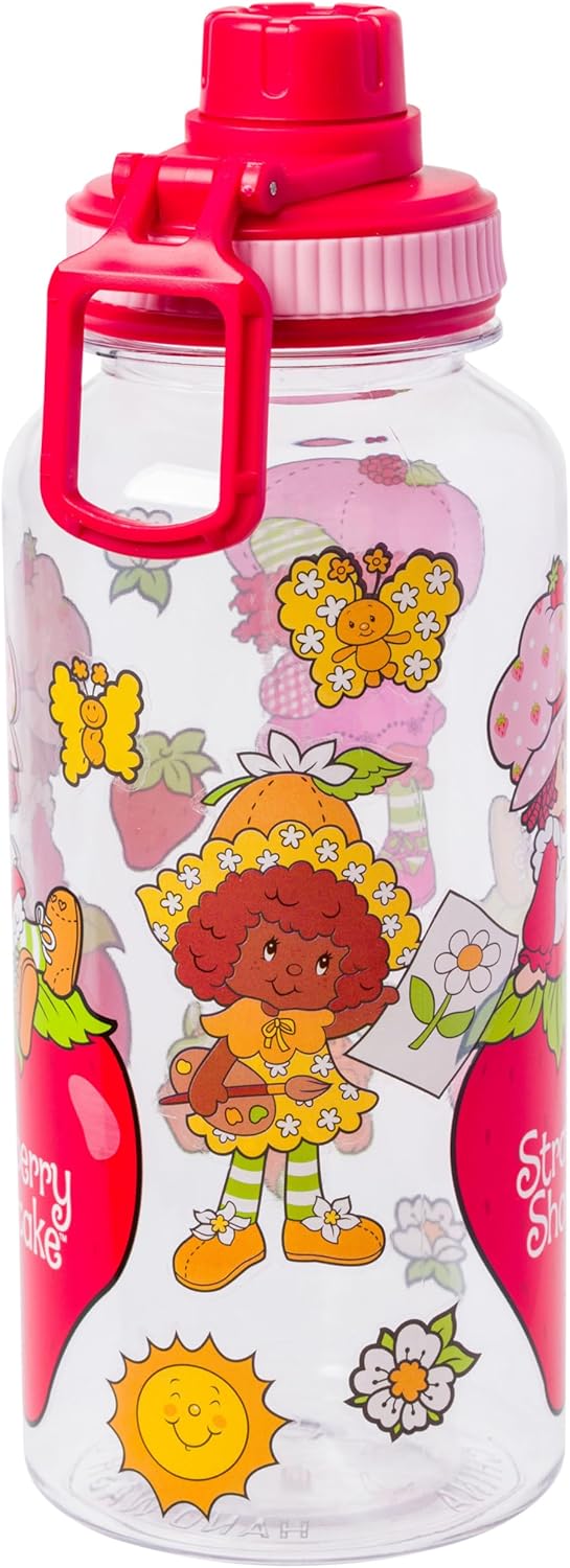 Strawberry Shortcake Strawberry Sitting 32oz Twist Spout Plastic Bottle and Sticker Set