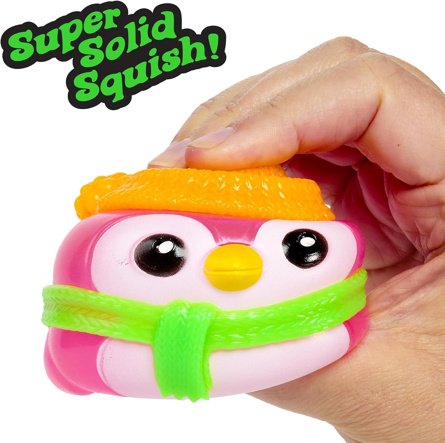 NeeDoh 2026 Squishmas Polar Glow Penguin Stress Ball [1 RANDOM Color, Glows in the Dark!]