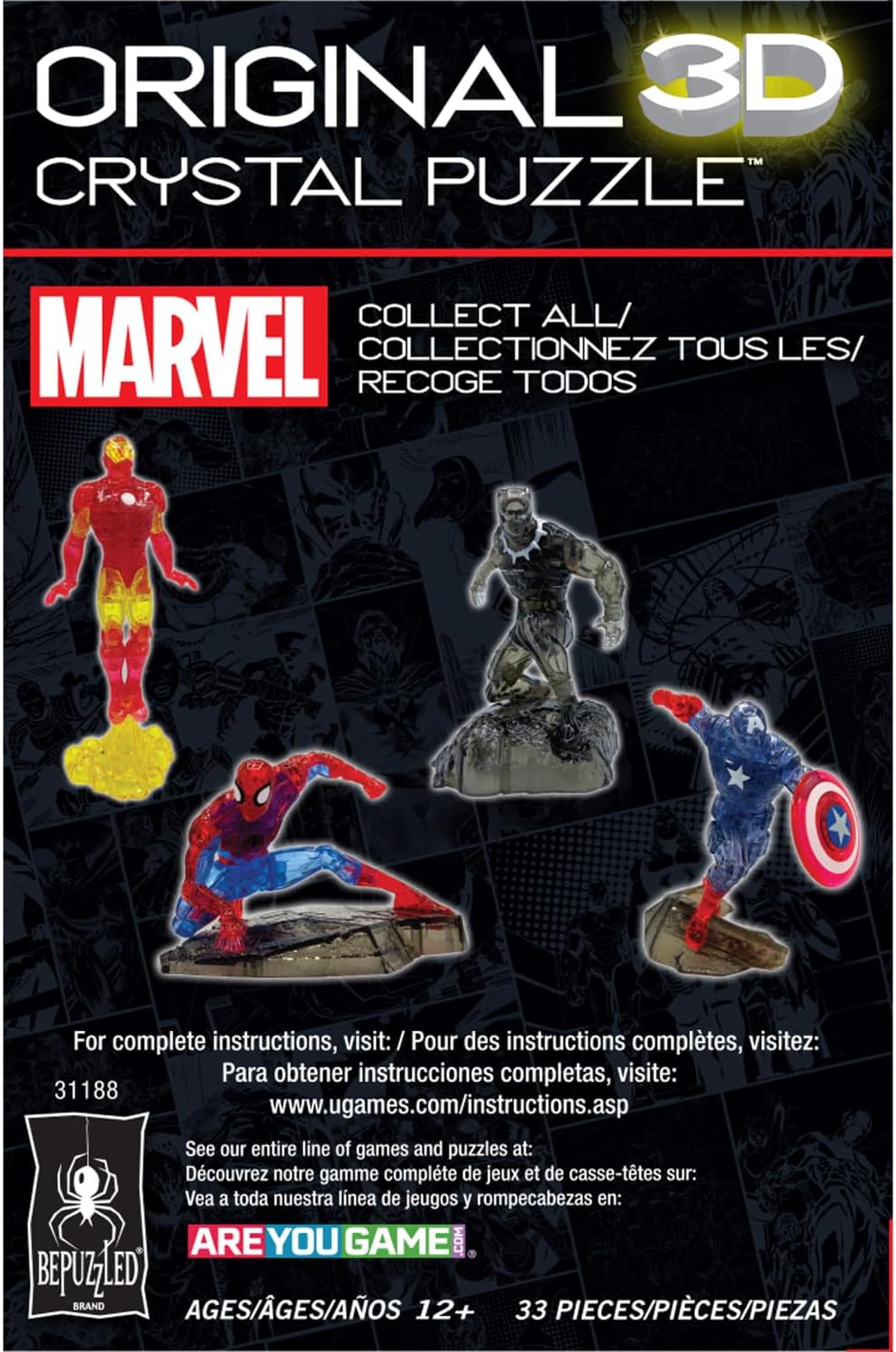 BePuzzled, Marvel Spider-Man Super Hero Original 3D Crystal Puzzle