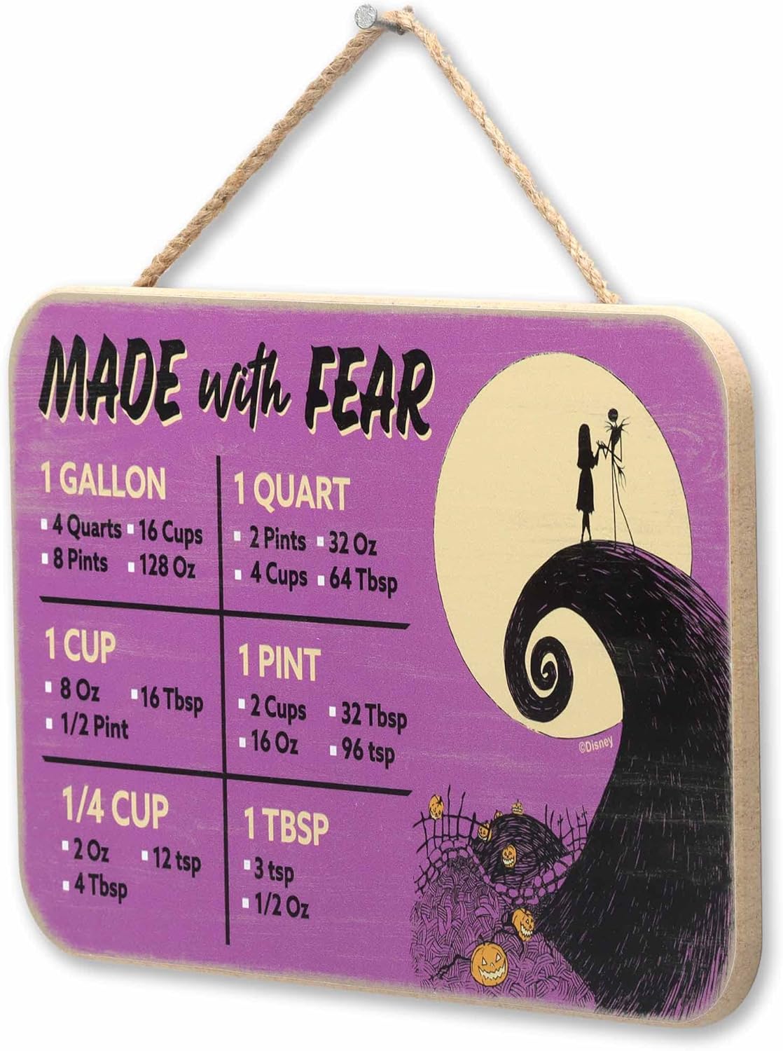 Disney The Nightmare Before Christmas Hanging Wood Measuring Sign