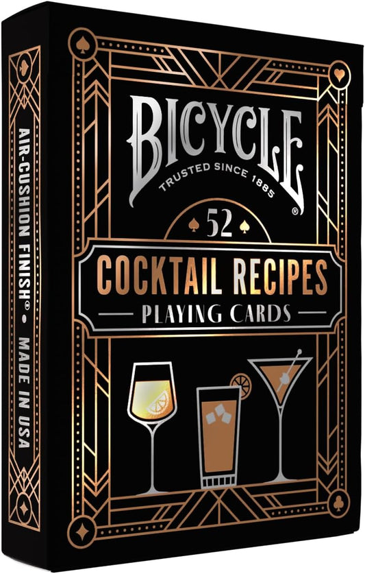 Bicycle Cocktail Playing Cards, Includes 52 Cocktail Recipes Featuring Old Fashioned, Margarita, Moscow Mule, Daiquiri, and Mojito Cocktail Recipes, 1 Deck