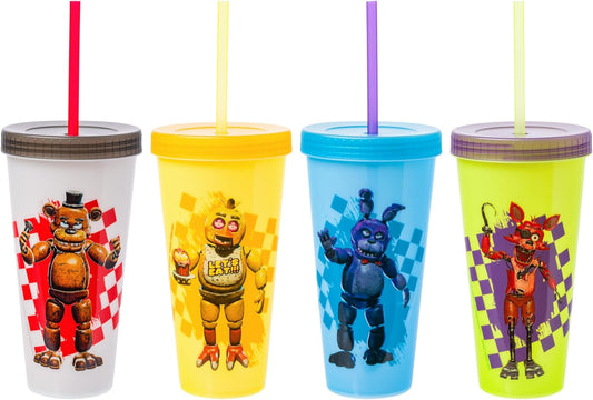 Five Nights at Freddy's 4 Pack Color Changing Plastic Tumblers