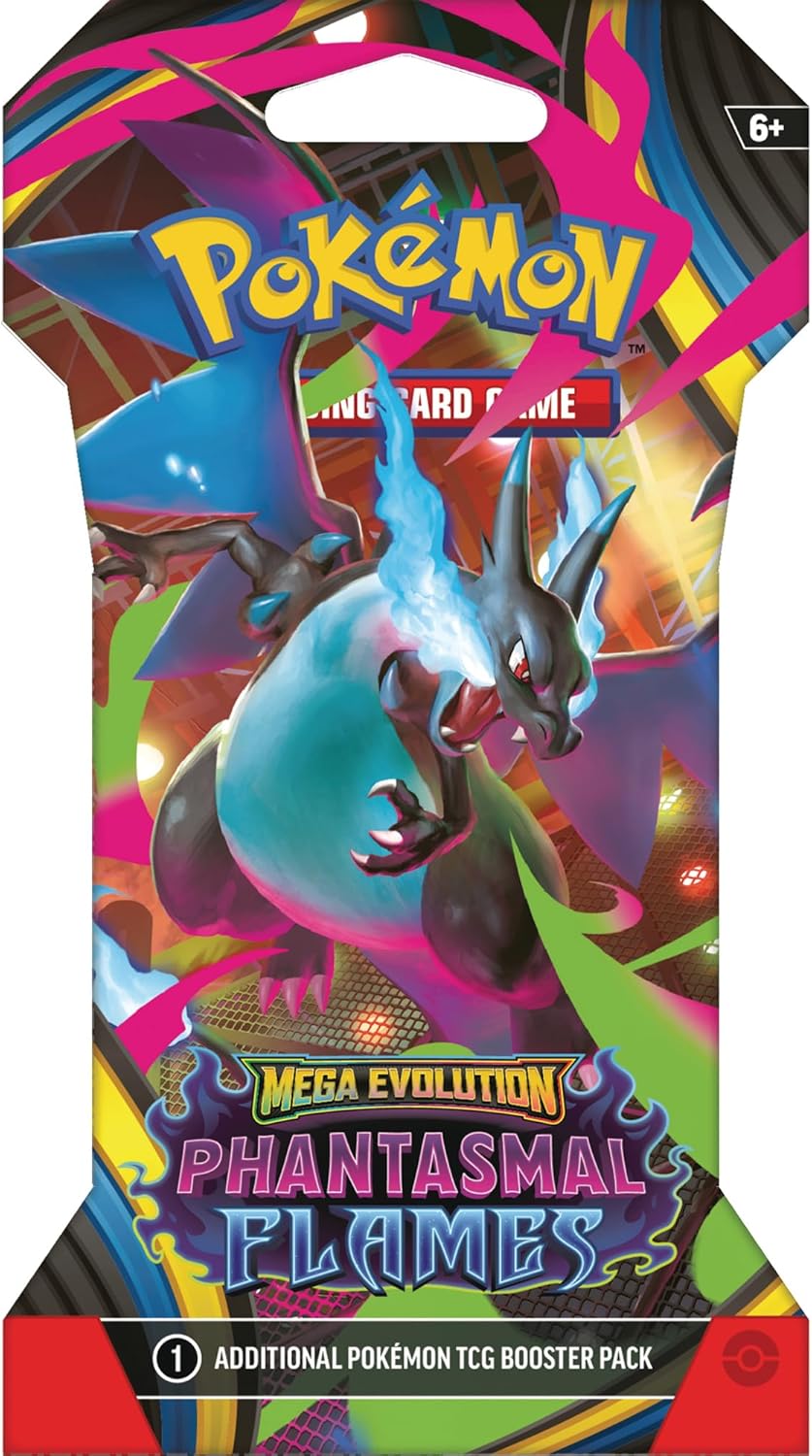 Pokemon Mega Evolution Phantasmal Flames Sleeved Booster Pack (style may vary)