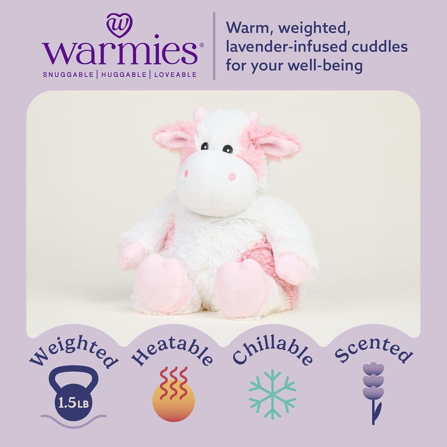 Warmies Microwavable Strawberry Cow Plush