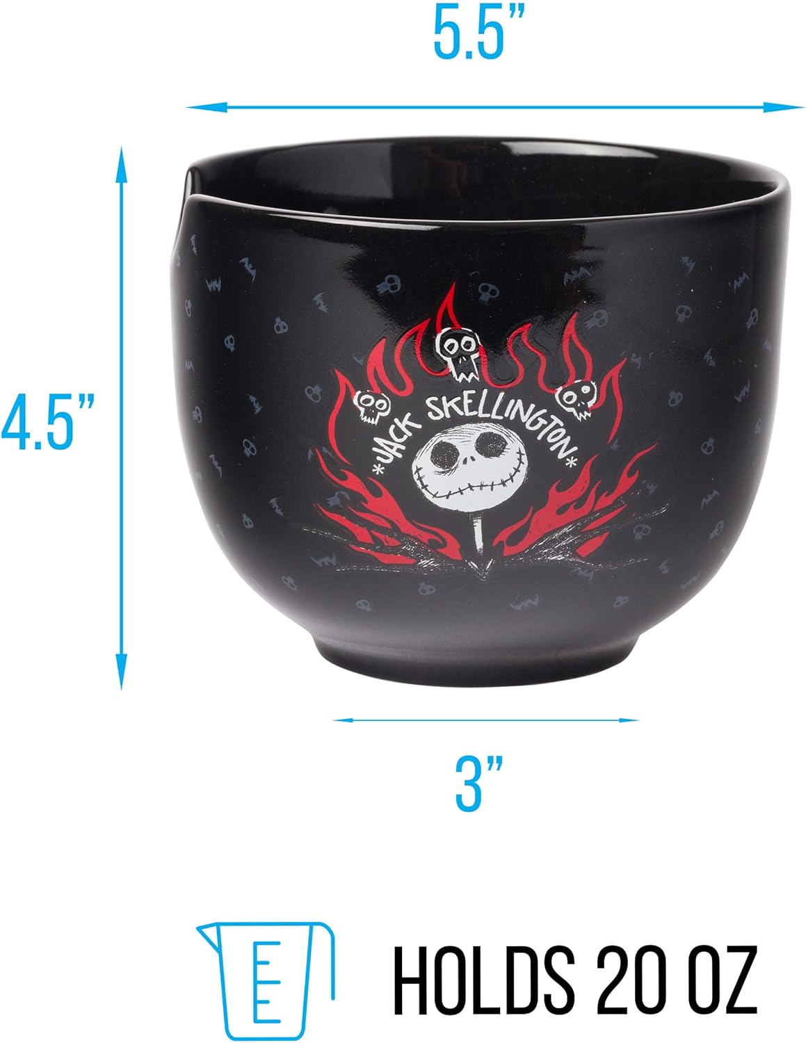 Disney Nightmare Before Christmas Jack Skellington Ceramic Ramen Bowl with Chopsticks