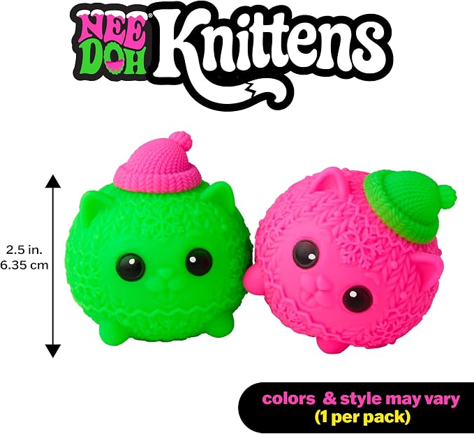 NeeDoh 2026 Squishmas Knittens Stress Ball [1 RANDOM Color]