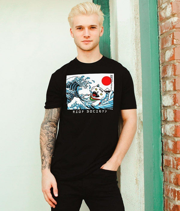 Riot Society - Great Wave Off Kanagawa Cat T-Shirt