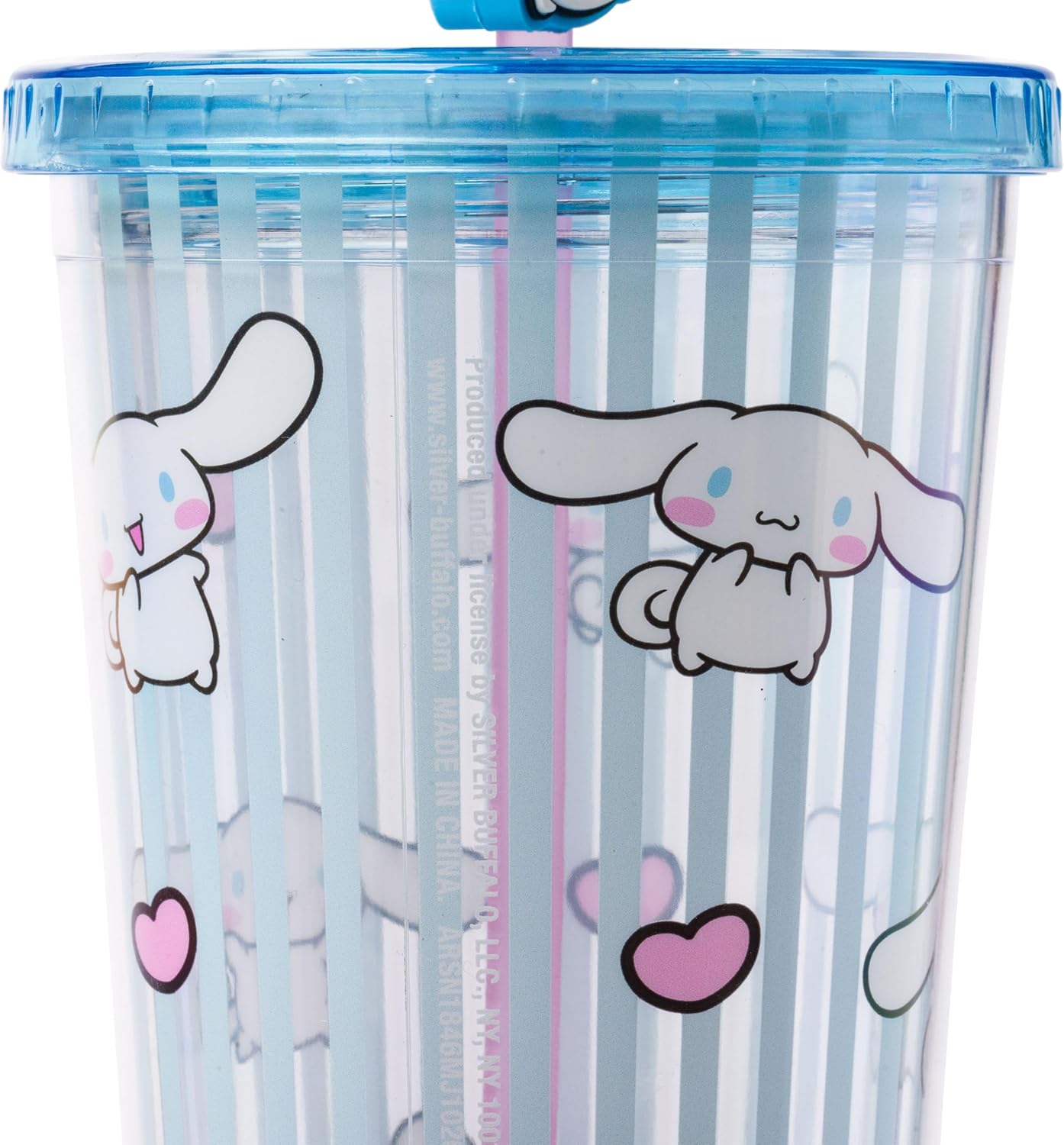 Sanrio Hello Kitty and Friends Cinnamoroll Plastic 24oz Cold Cup with Lid and Straw Topper