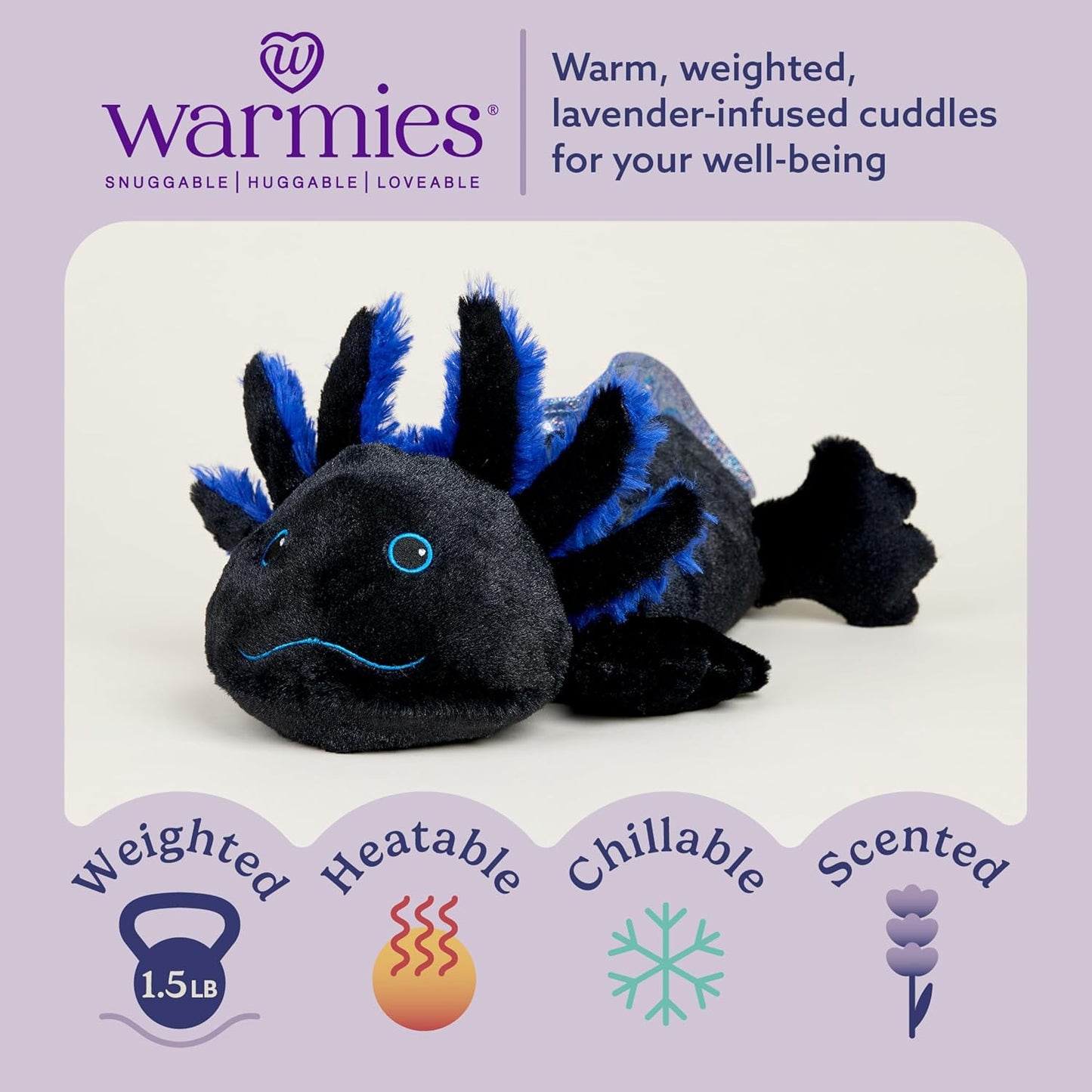 Warmies Microwavable Black Axolotl Plush
