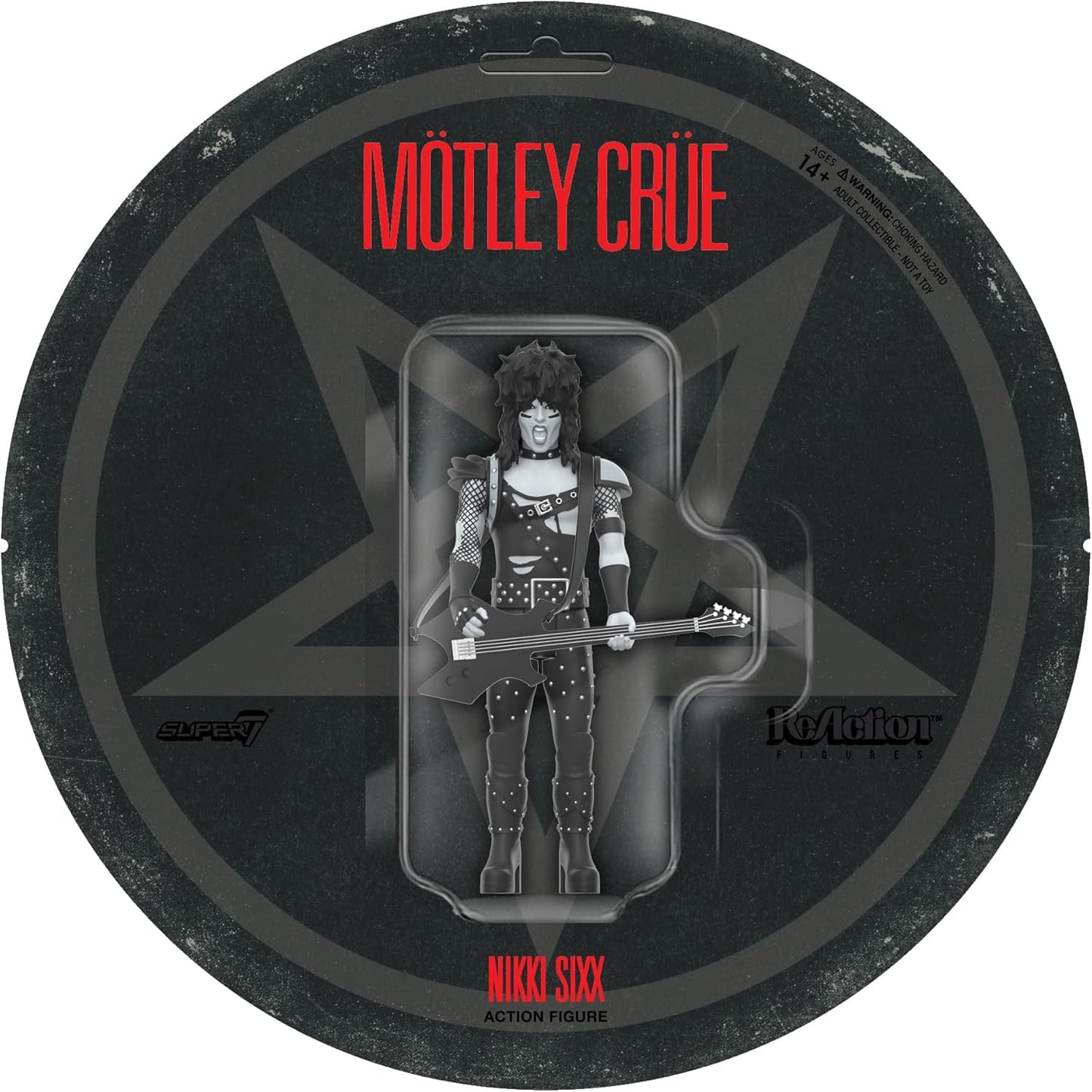 Motley Crue Reaction Figures Wave 02 - Nikki Sixx (Shout at The Devil - Black & White) Action Figure