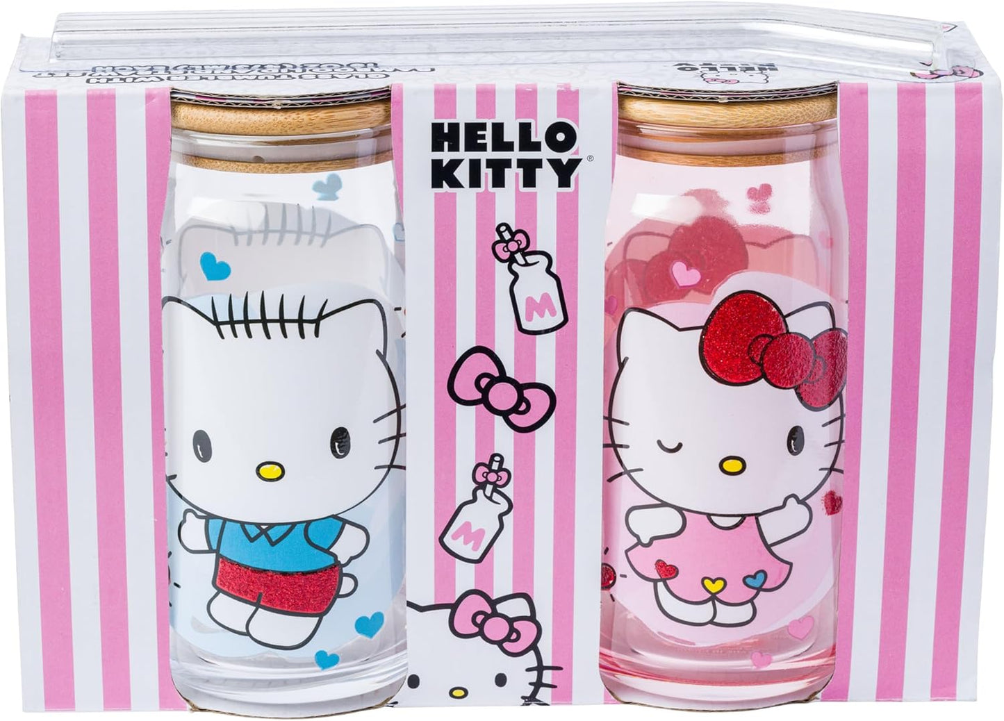 Sanrio Hello Kitty and Friends Glass Jar Tumbler 2-Pack