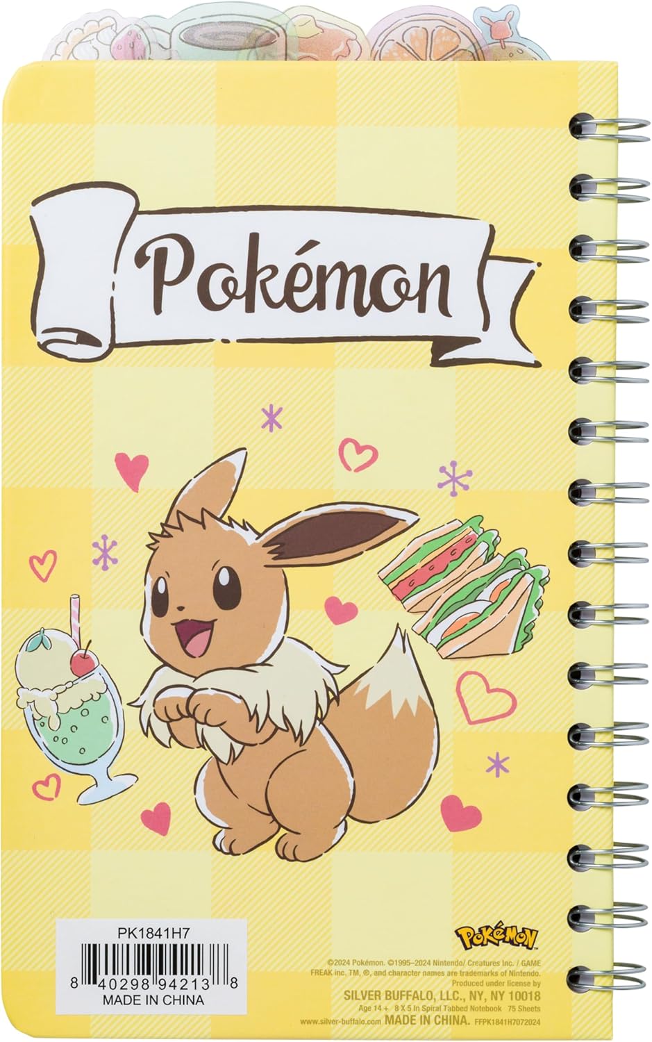Pokemon Spiral Tabbed Notebook