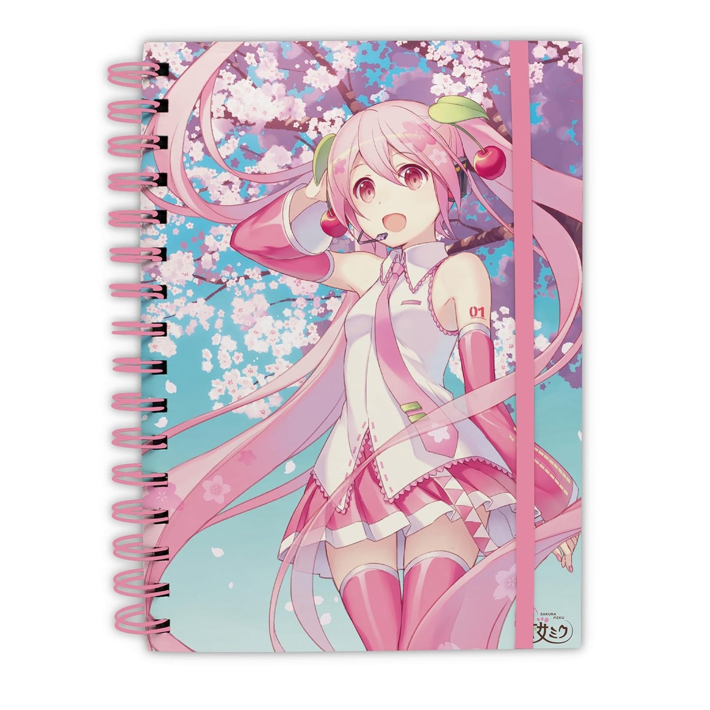 Hatsune Miku Cherry Blossom Hardcover Spiral Notebook