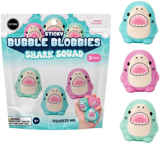 Sticky Bubble Blobbies Shark Squad Squish Toy 3-Pack