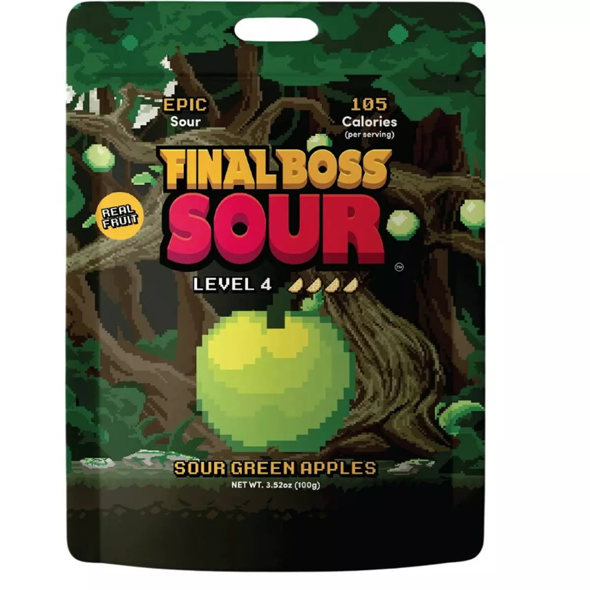 Final Boss Sour Level 4 Green Apple Sour Fruit Chews