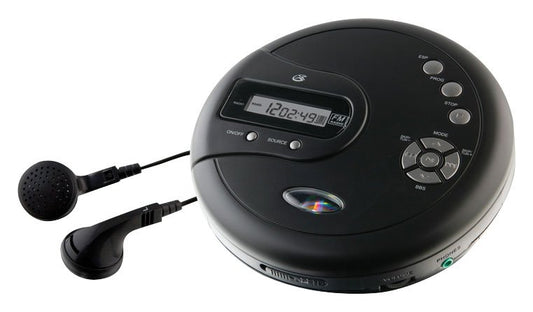 GPX PC332B Portable CD Player with 60 Second Anti-Skip FM Radio (Black)