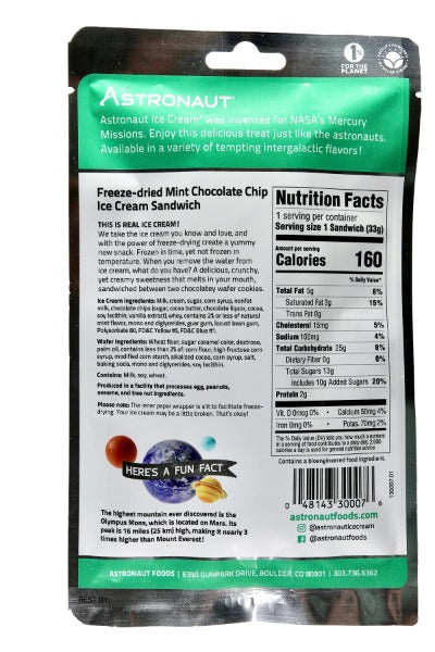 Astronaut Freeze-Dried Mint Chocolate Chip Ice Cream Sandwich