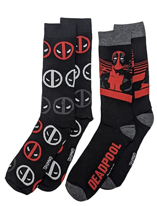 Marvel Deadpool Men's Crew Socks 2-Pack
