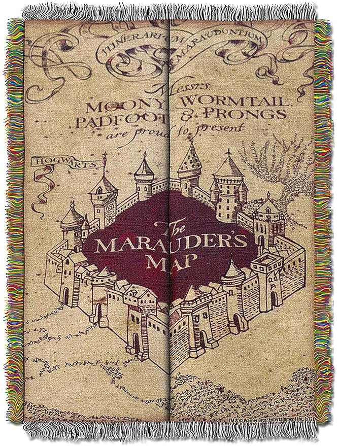 Marauders Map Woven Tapestry Throw Blanket