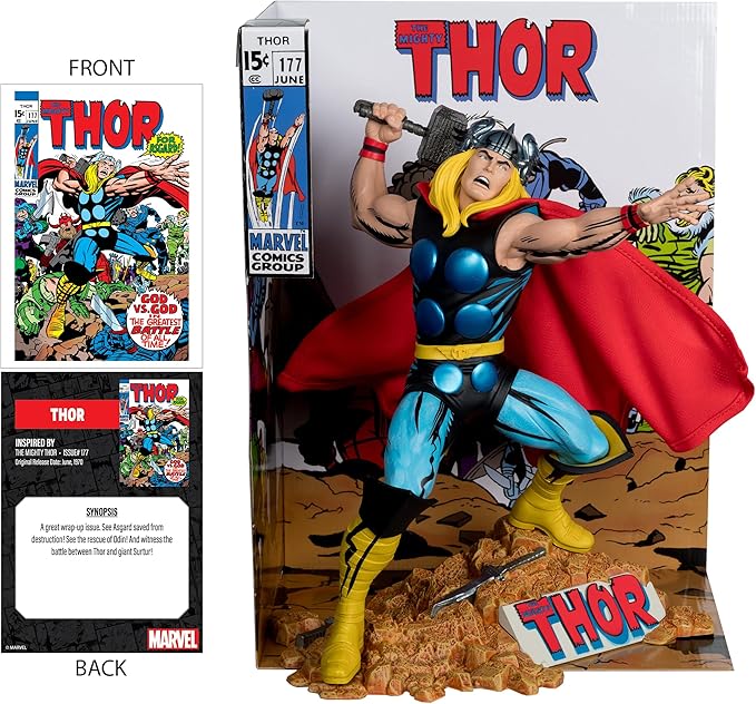 Marvel Thor 1:6th Scale Collectible with Scene & Comic (The Mighty Thor #177)