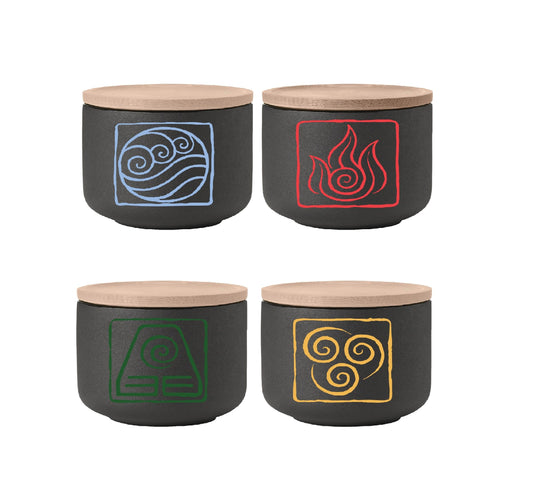 Avatar: The Last Air Bender 8 Oz Tea Cup Set With Bamboo Lids