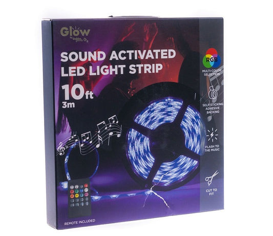 Glow by Gabba Goods LED Clear Light Strip Sound Activated 10ft