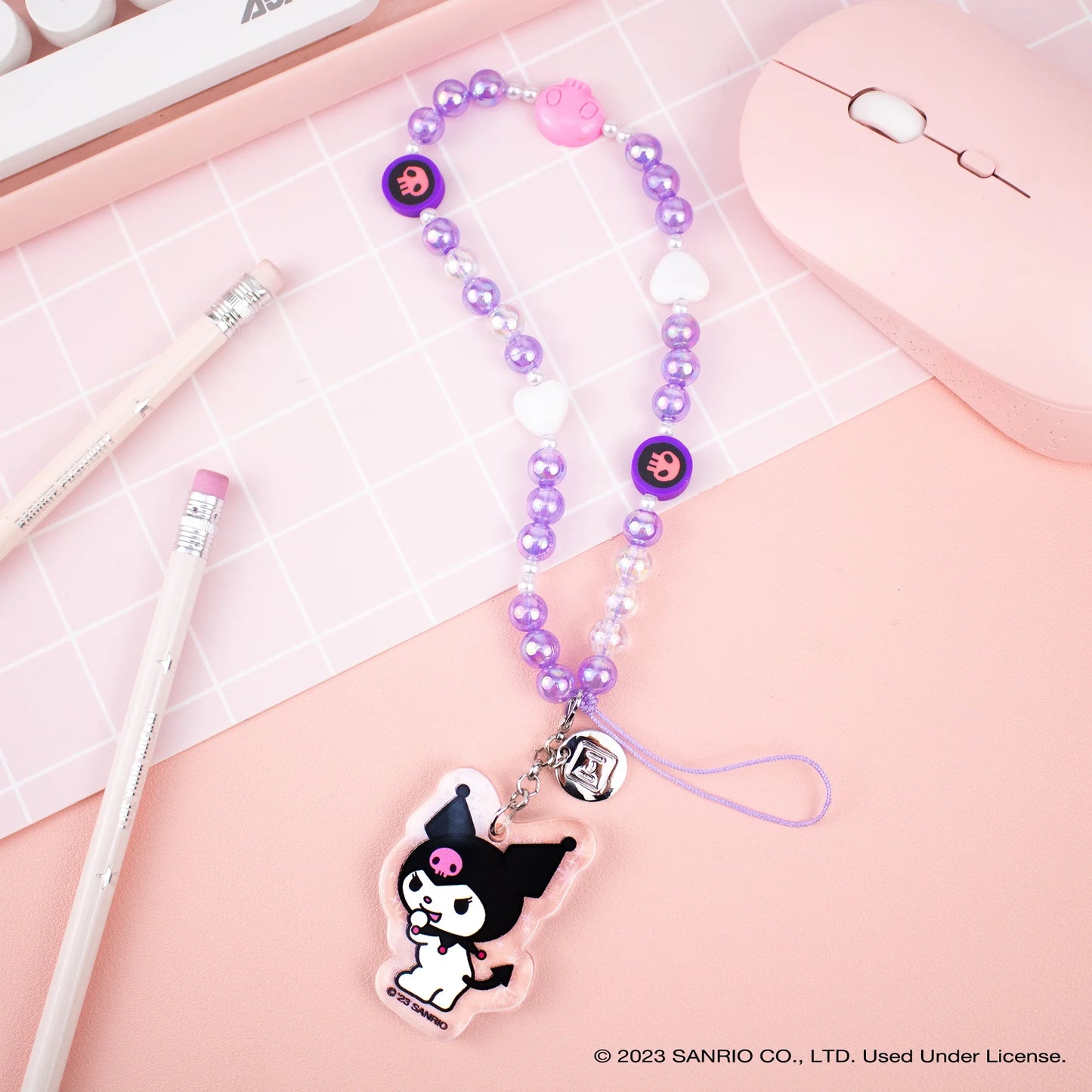 Hello Kitty and Friends Beaded Wristlet Universal Phone Charm Strap - Kuromi