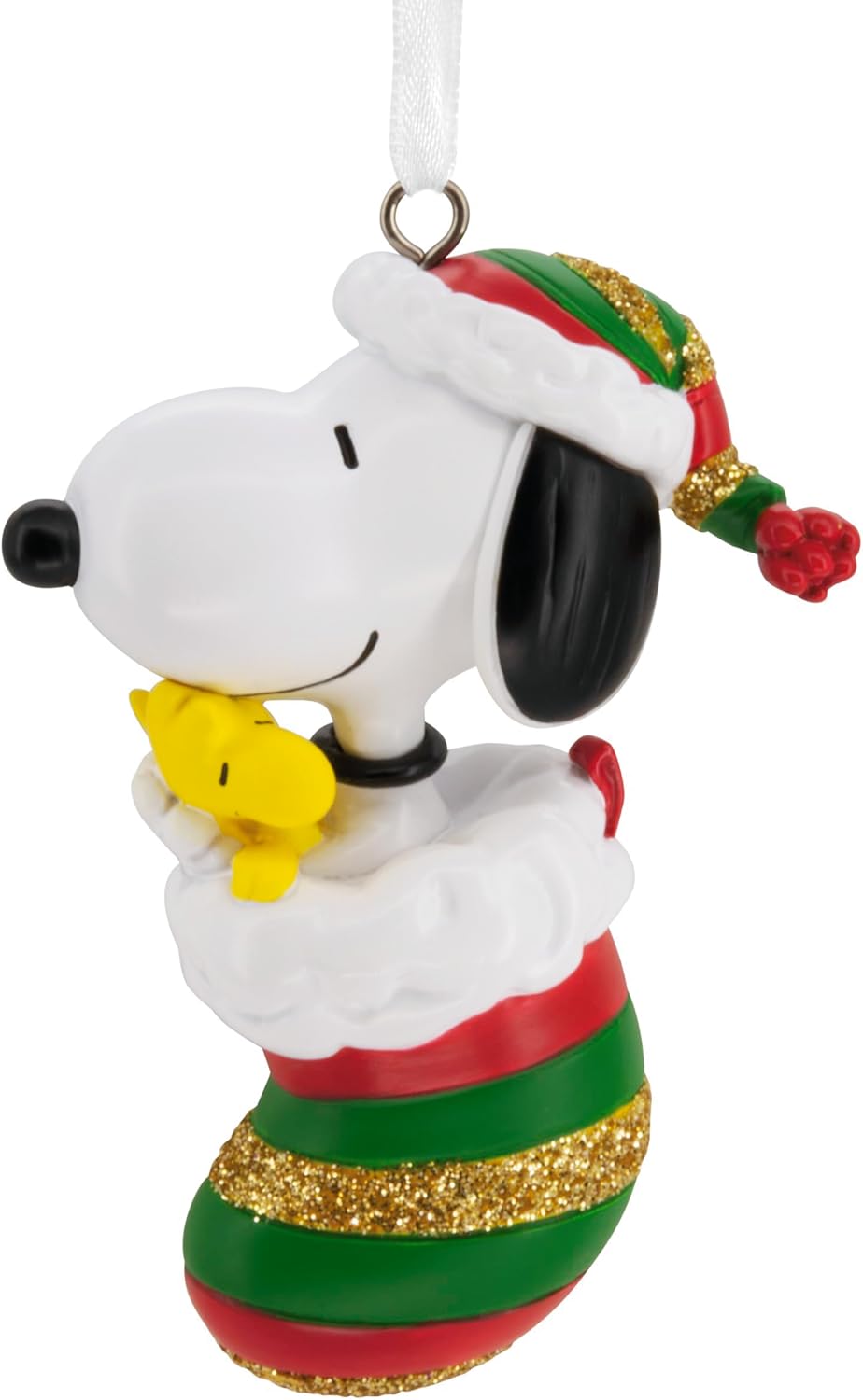 Hallmark Peanuts Snoopy and Woodstock in Stocking Christmas Ornament