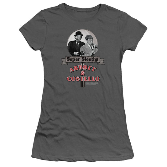 Abbott & Costello - Super Sleuths - Short Sleeve Junior Sheer - Charcoal T-shirt