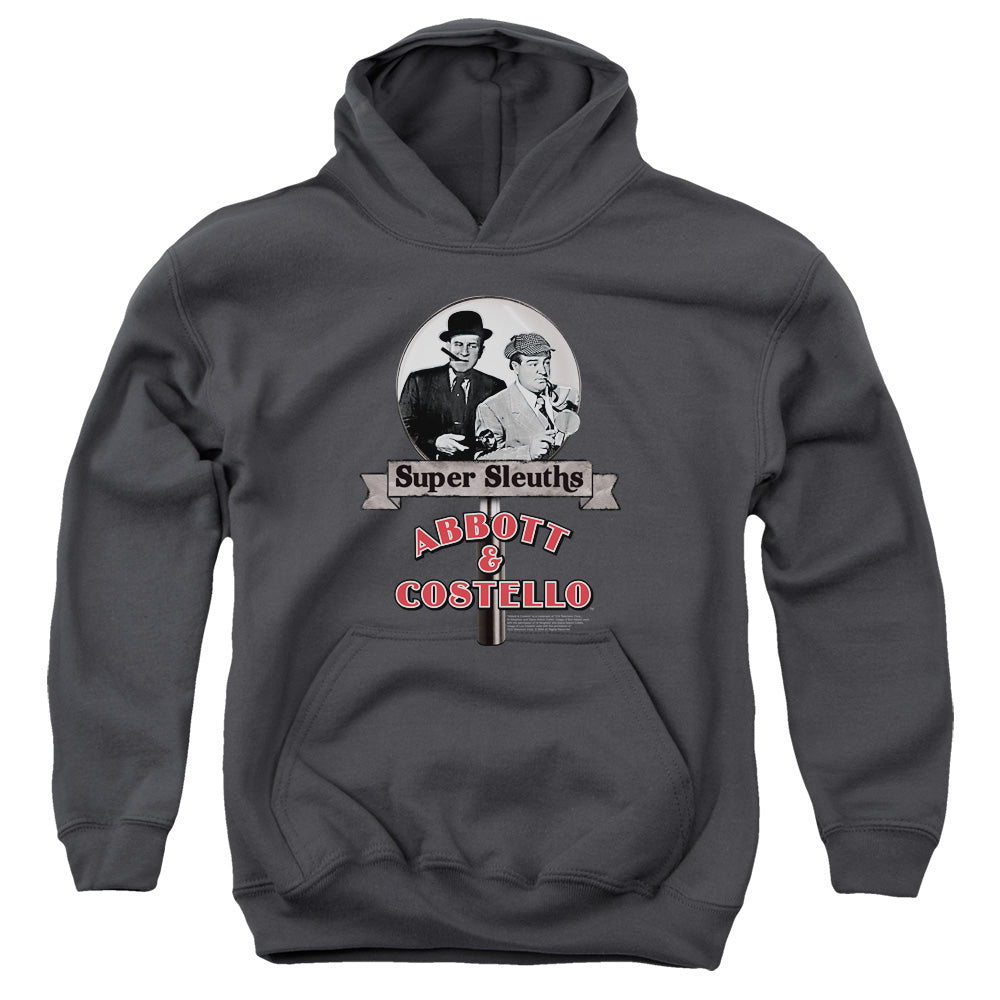 Abbott & Costello Super Sleuths-youth Pull-over Hoodie - Charcoal